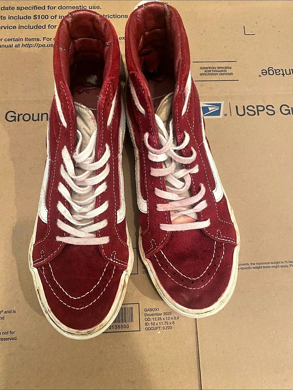 Vans Sk8-Hi Red & White High Top Sneakers